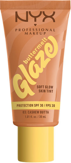 NYX Professional Makeup Buttermelt Glaze Liquid Make Up SPF30 03 Cashew Butta 30ml