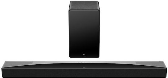 TCL Soundbar 5.1.2 Bluetooth, HDMI και Wi-Fi με Ασύρματο Subwoofer και Τηλεχειριστήριο Μαύρο Q75HE