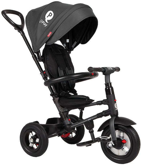 Q Play Rito Air Rubber Convertible with Parental Handle 3 in 1 for 12 Months Black