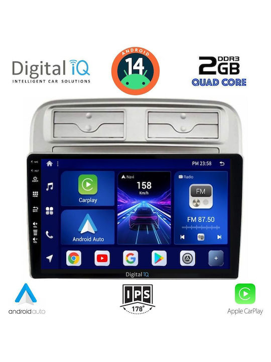 Digital IQ Car Audio System for Fiat Grande Punto 2005-2012 (Bluetooth/USB/AUX/WiFi/GPS/Apple-Carplay/Android-Auto) with Touch Screen 9"