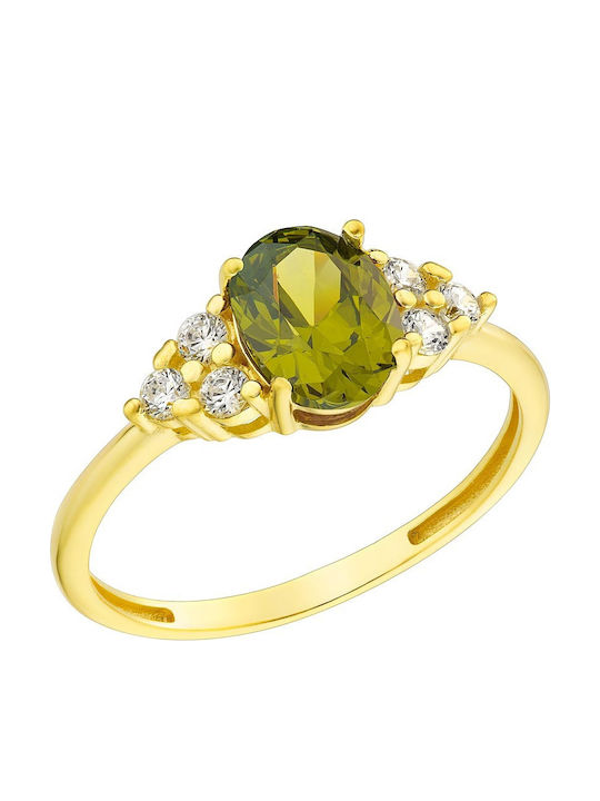 Dio Jewellery Lab Ring with Stones made of Silver Gold Plated