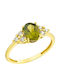Dio Jewellery Lab Ring with Stones made of Silver Gold Plated