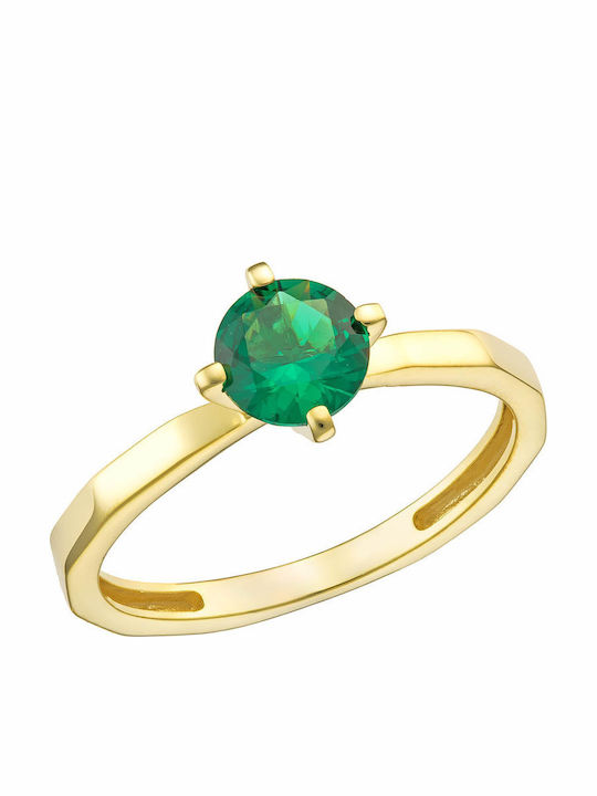 Dio Jewellery Lab Γυναικείο Δαχτυλίδι με Πέτρες από Ασήμι Επιχρυσωμένο