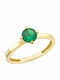Dio Jewellery Lab Γυναικείο Δαχτυλίδι με Πέτρες από Ασήμι Επιχρυσωμένο