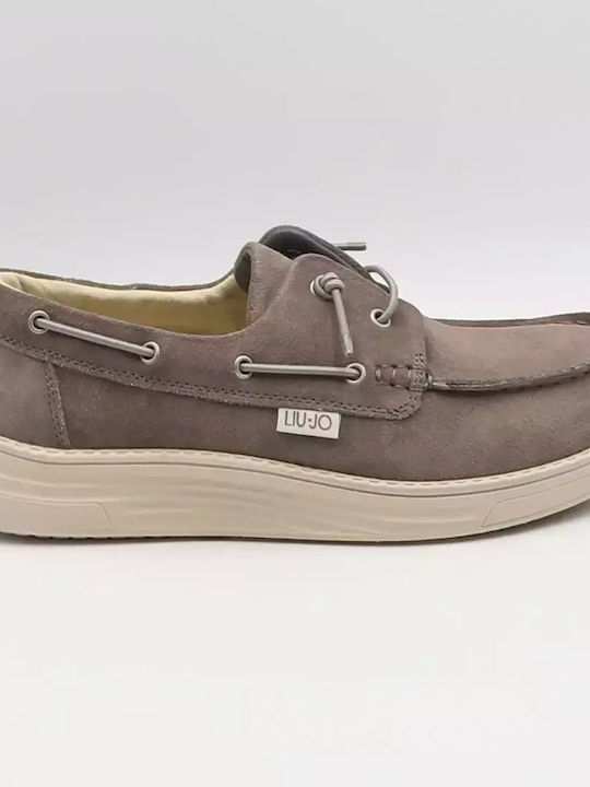 Liu Jo Men's Leather Moccasins Taupe 7B5007PX002-S1812