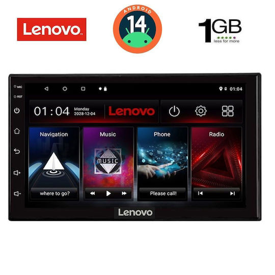 Lenovo Ηχοσύστημα Αυτοκινήτου 2DIN (Bluetooth/USB/WiFi/GPS/Apple-Carplay/Android-Auto) με Οθόνη Αφής 7"