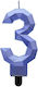 GoDan Geburtstagskerze Nummer "3" in Blau Farbe...
