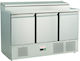 Karamco Английски превод: Stainless Steel Refrigerator Counter 400лт with 3 Doors and Cooling Machine L136.8xW70xH87см Gps300v