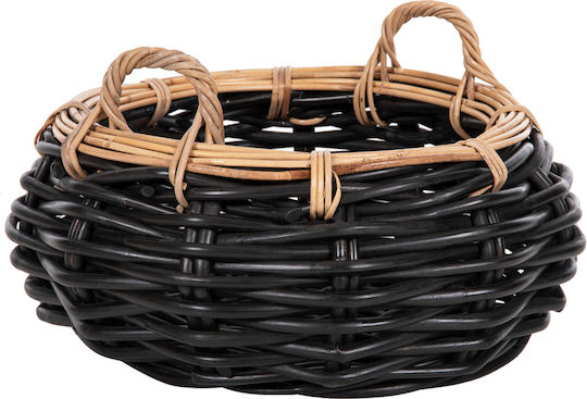 Aufbewahrungskorb Rattan Schwarz 62x62x36cm 1Stück