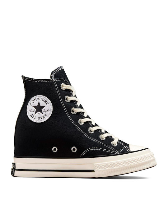 Converse Wedge Γυναικεία Sneakers Μαύρα