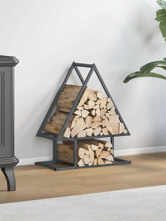 vidaXL Inox Ράφι Αποθήκευσης Ξύλων 50x25x60cm Γκρι