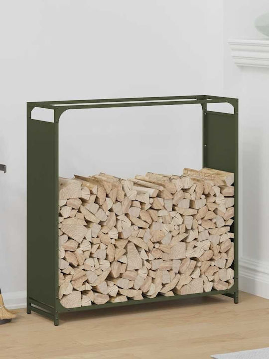 vidaXL Inox Ράφι Αποθήκευσης Ξύλων 90x28x90cm Π...