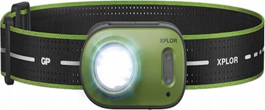 GP Batteries Rechargeable Headlamp LED IPX6 with Maximum Brightness 500lm Green