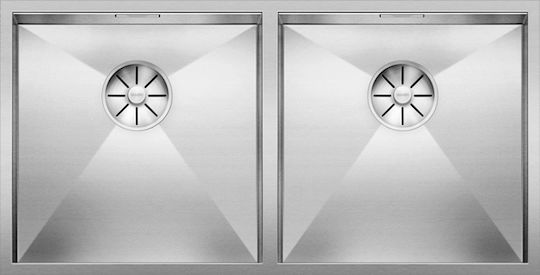 Blanco Zerox 400/400-u Undermount Kitchen Sink Inox Satin Finish Silver 86.5x44cm