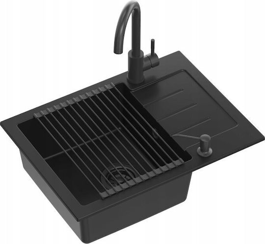 GraniteQ Drop-In Inox Μ60xΠ44cm Black