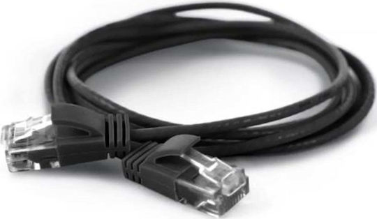Wantec U/UTP Cat.6a (Gigabit) Καλώδιο Δικτύου Ethernet 0.25m Μαύρο