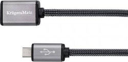 Kruger & Matz KM0332 Reguläres USB 2.0 in Micro-USB 1m Schwarz