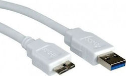 Value 11.99.8873 Regular USB 2.0 σε micro USB 0.8m Λευκό