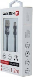 Swissten 71522203 Regular USB 2.0 σε micro USB 1.2m Ασημί
