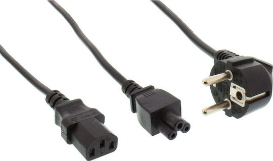 InLine Schuko / IEC C13 / IEC C5 - Schuko / IEC C13 / IEC C5 Cable 2m Black (16653D)