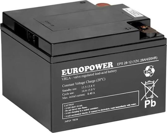 Europower Батерия UPS с Капацитет 28Ах и Напрежение 12V 1бр