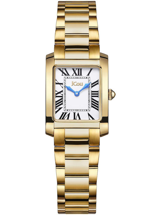Jcou Women's Watch with Gold Metal Bracelet