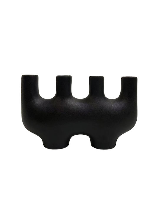Decor ceramic de masă Fb94641.02 negru mat 21x6x13cm