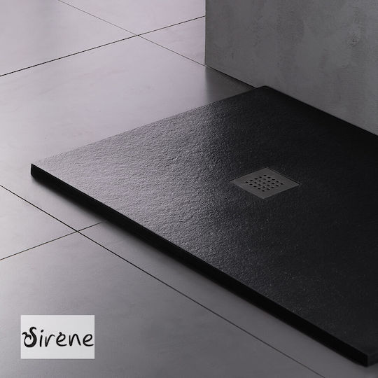 Sirene Гранит душ 120x80см Черен