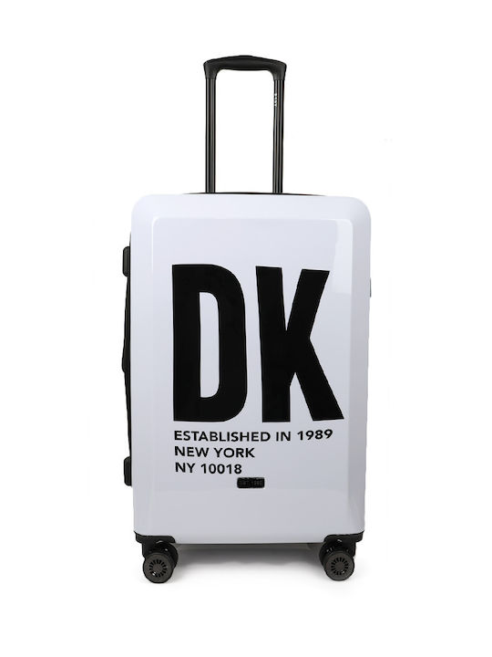 DKNY Valiză De Călătorie Medie Tough Albă/Neagră Cu 4 Roți