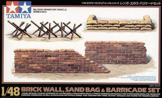 Tamiya Φιγούρα Μοντελισμού Brick Wall Sand Bag & Barricade Set 1:48 32508