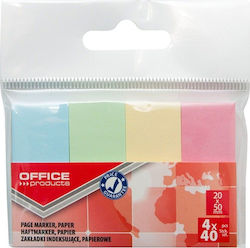 Office Products Zakładki Indeksujące Office Products Papier 20x50mm 4x40 Kart Zawieszka Mix Kolorów Pastel