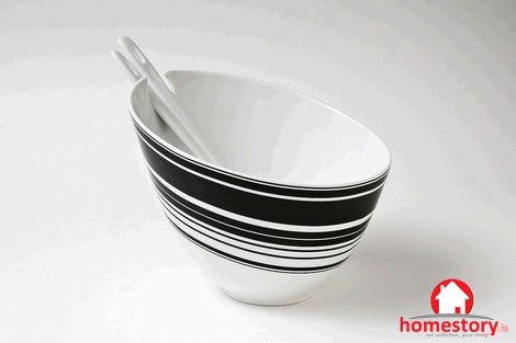 Espiel Salad Bowl with Salad Spoons White