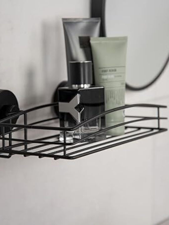 Wenko An der Wand montiert Badezimmerregal Metallisch 26x14x6.5cm Schwarz