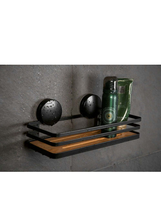 Wenko Wall Mounted Bathroom Shelf Metallic 12.5x26.5x11cm Black