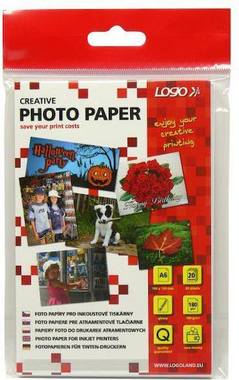 Logo Collection Photo Paper A6 (10x15) 180gr/m² for Printers Inkjet 25 Sheets