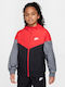 Kinder Sportjacke Winddicht mit Kapuze Rot