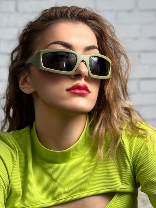 SeeVision Unisex Γυαλιά Ηλίου με Πράσινο Κοκκάλινο Σκελετό και Γκρι Φακό KHAKI-50060