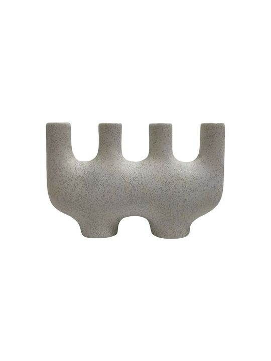HomeMarkt Dekorative Keramikvase Mani Ecru 6xH21cm