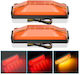 2 Stück 28 LED Dual-Color Heck-Bremslichter Blinker Sweeper RV Van LKW Modifikation Gelbes Gehäuse Rot + Gelbes Licht