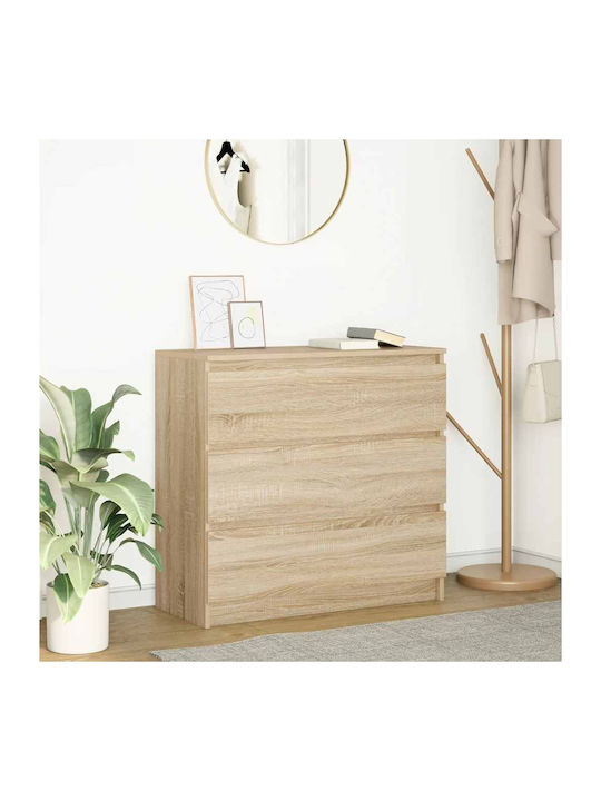 Wooden Chest of Drawers Coffee 80x35x80cm