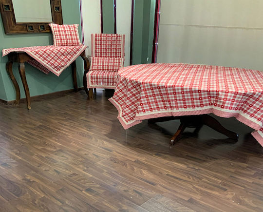 Liolios Home Sofa-Kissen aus 100% Baumwolle Rot 40x40cm