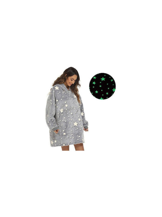 Κουβέρτα Fleece με Μανίκια 90x90εκ. Γκρι
