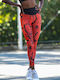 Frauen Leggings Hochgeschnitten Rot
