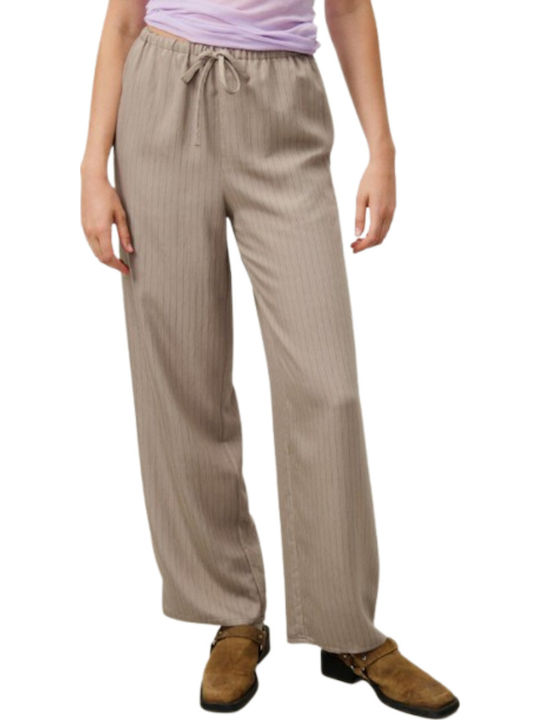 Women's Fabric Trousers Grey/fuchsia