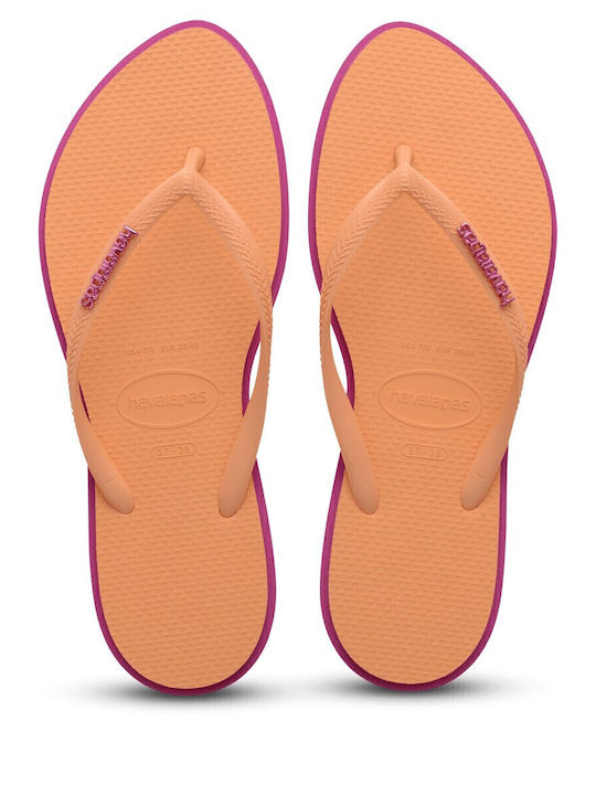 Havaianas Slim Point Flip Flops In Orange Colour