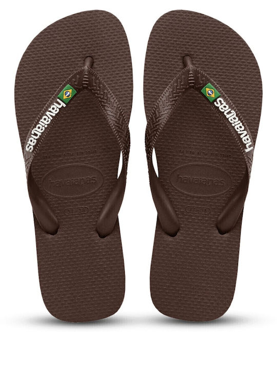 Havaianas Brasil Logo Men's Flip Flops Brown