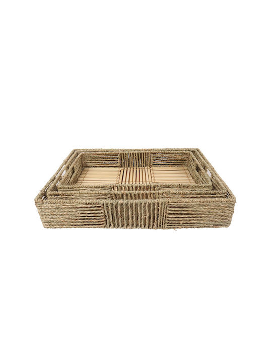 InTheBox Tavă Decorativă Wicker Thasos Pătrată 45x35x8cm 3buc