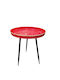 Kaffeetisch Beistelltisch Metall Rote - Schwarze M41xL41xH48cm