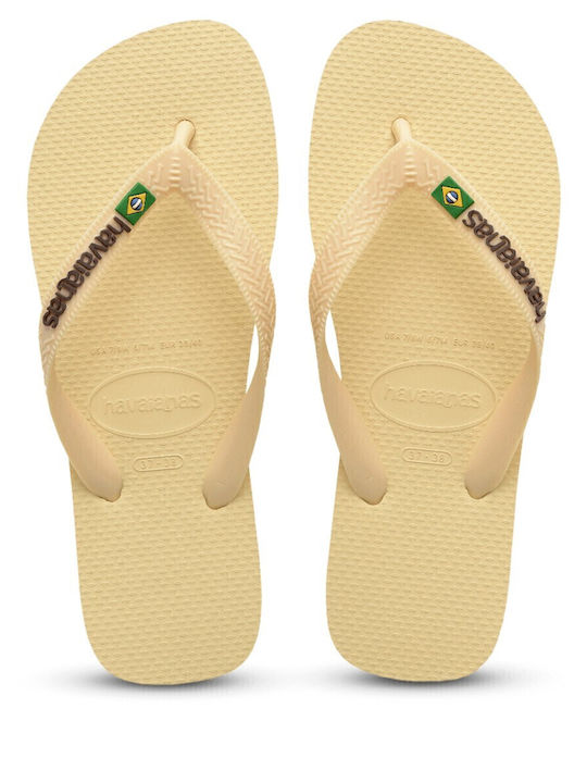 Havaianas Brasil Logo Men's Flip Flops Beige