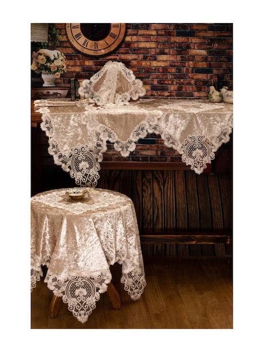 Liolios Home Tischtuch Beige-beige 85x85cm